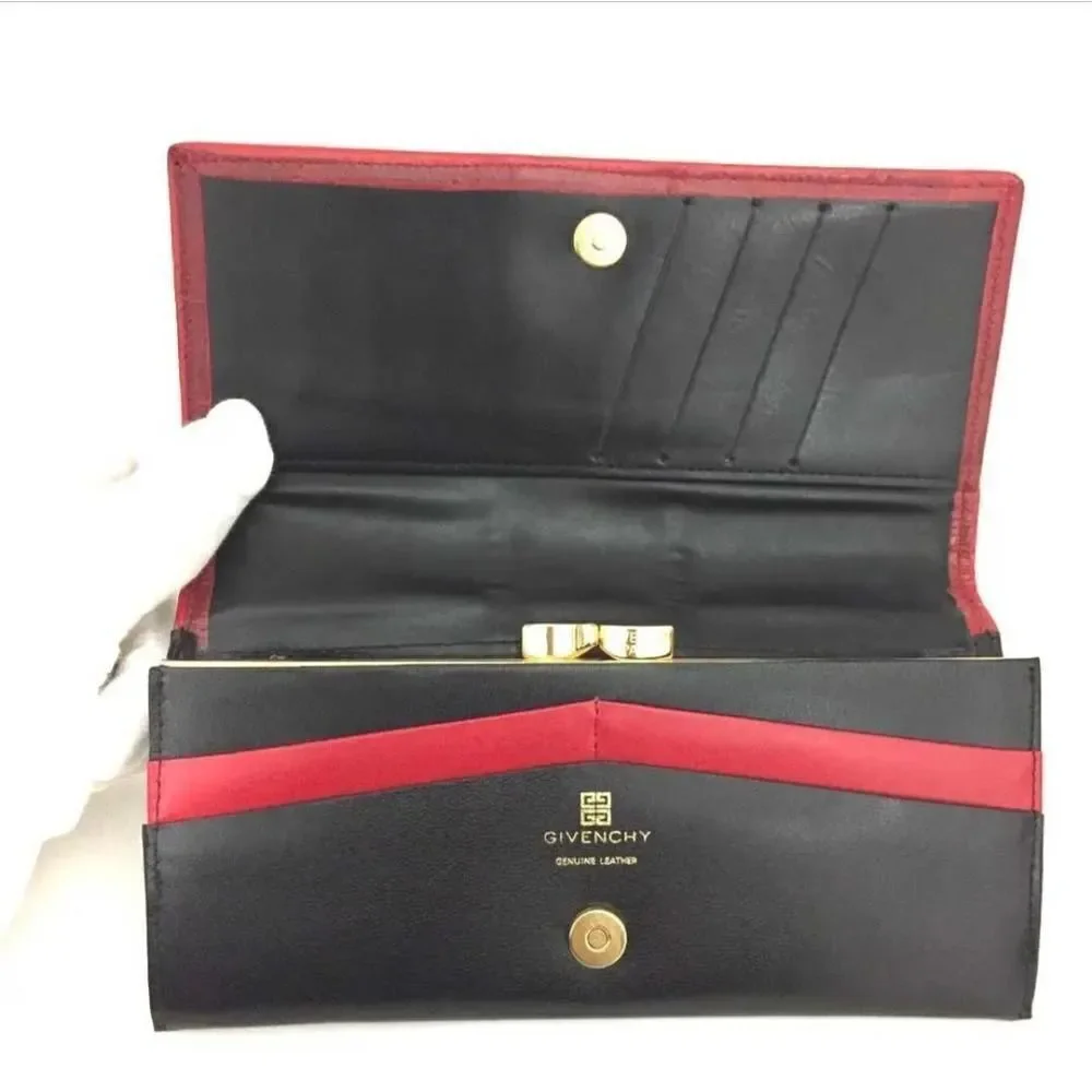 GIVENCHY Logo Leather Long Bifold Wallet/1J6673
